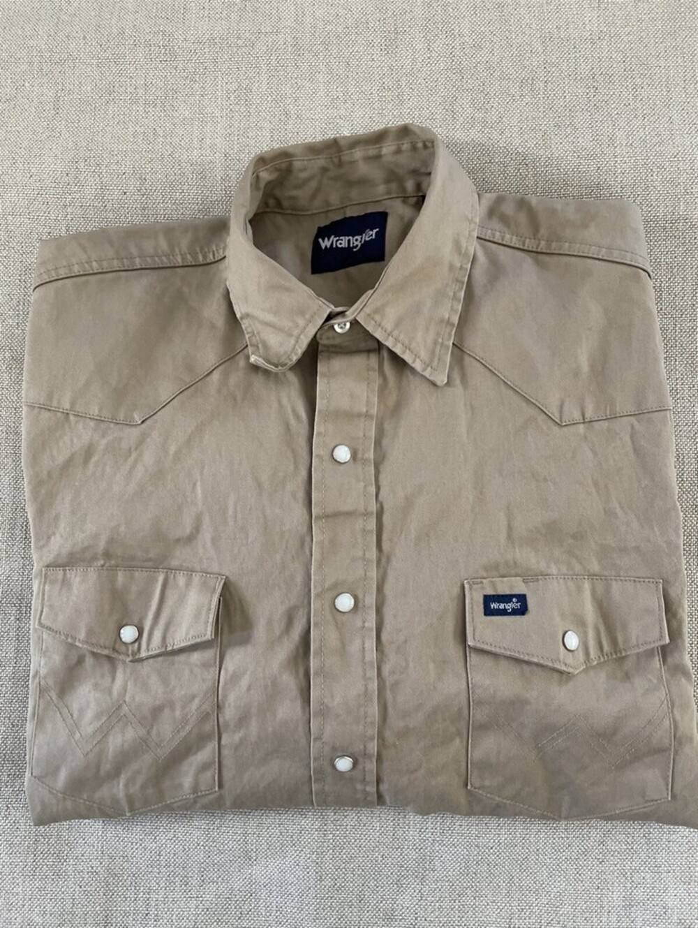 Wrangler Shirt Chore Pearl Snap Western Cowboy Ranch XL